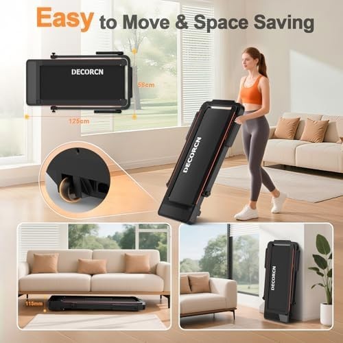 2.5HP Folding Treadmill 14KMH Home Office Walking Pad Bluetooth Speaker