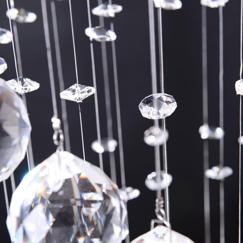 Modern Spiral Crystal Chandelier Pendant Light GU10 Ceiling Lamp 120cm Chrome