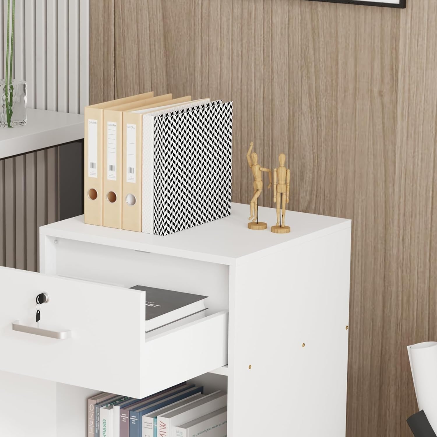 Locking Rolling File Cabinet Drawer Door Under Desk Printer Stand