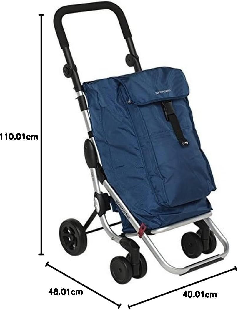 Foppapedretti Go Up Shopping Trolley Navy 38L Durable Fabric & Metal