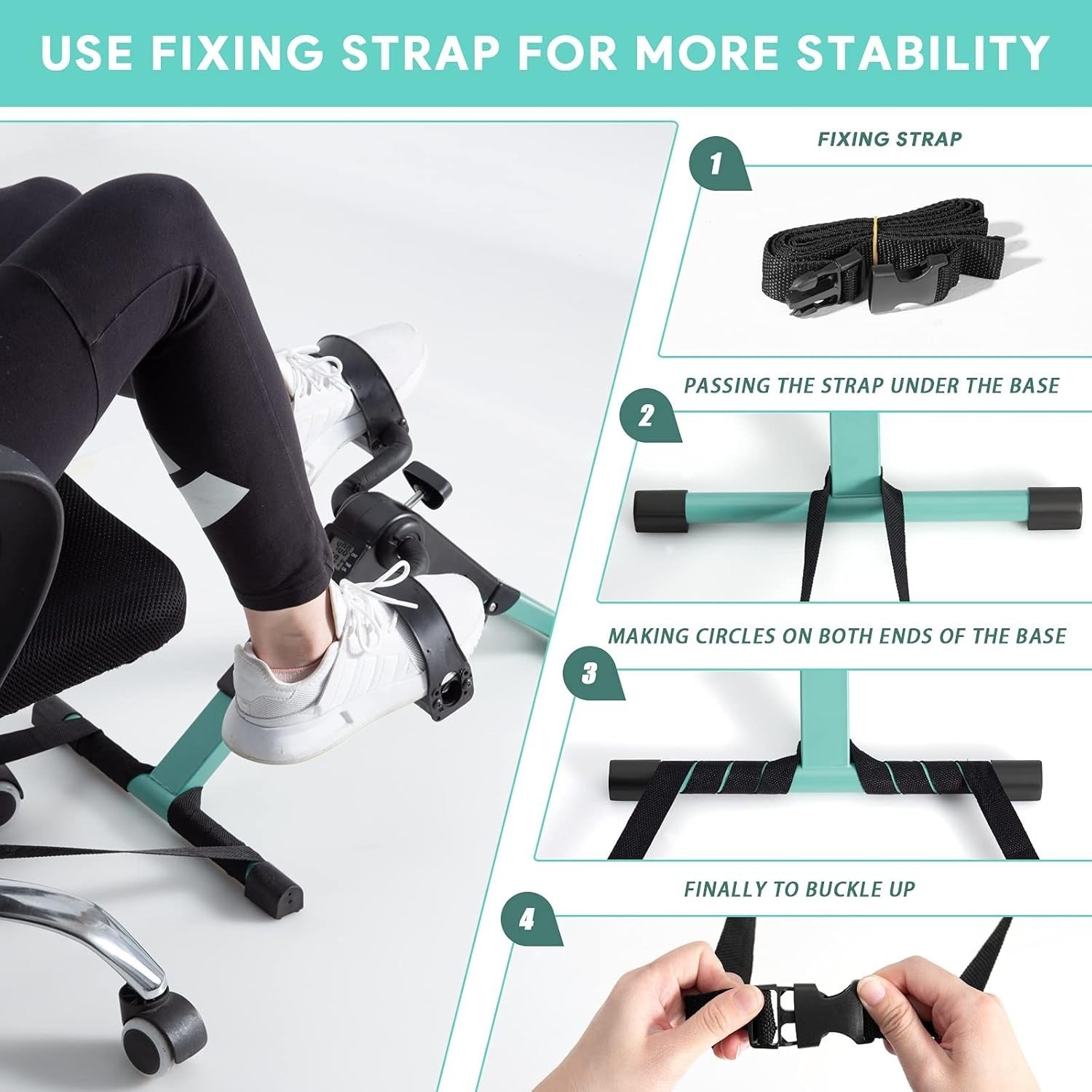 Folding Mini Pedal Exerciser LCD Adjustable Resistance Arm Leg