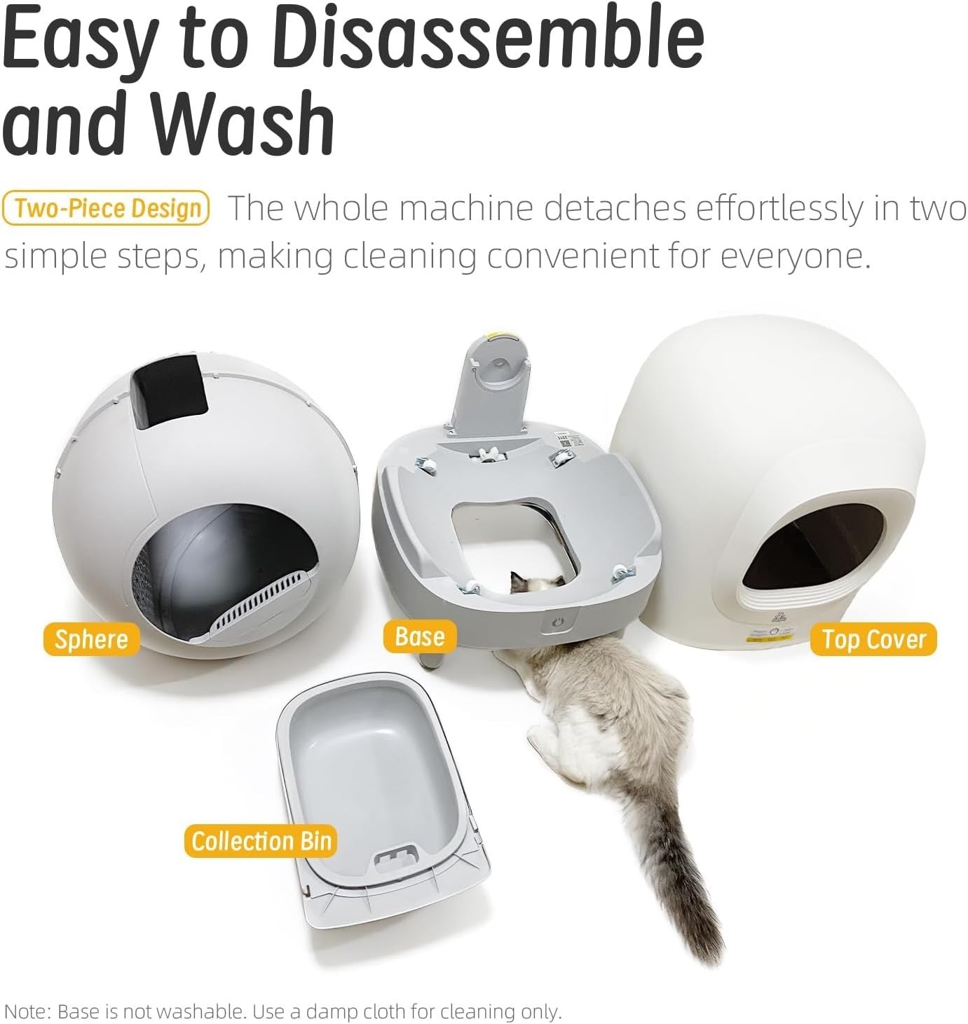 Self Cleaning Cat Litter Box APP Control XL Auto Odor Free Smart