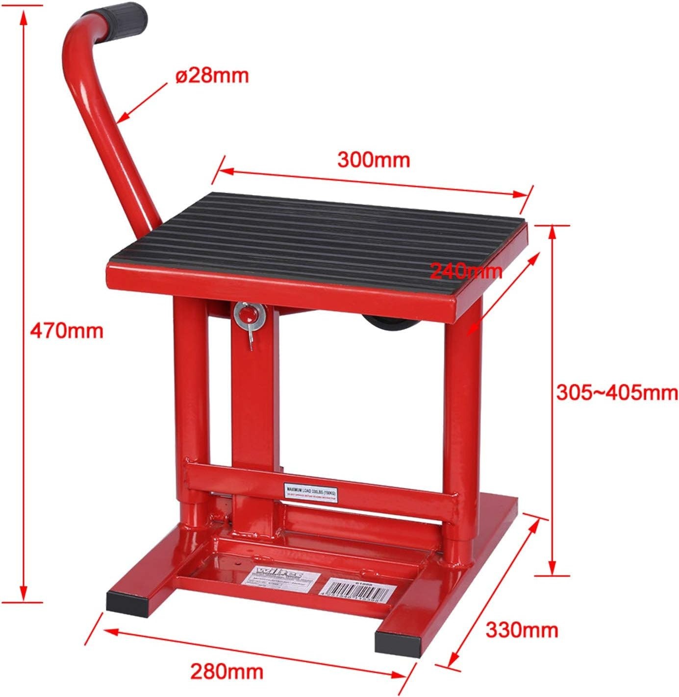Motorcycle Jack 135kg Adjustable 31–41cm Lift Stand Heavy Duty Bike Service