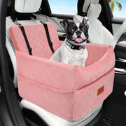 Pink Dog Booster Car Seat Memory Foam Travel Bed 2 Safety Belts