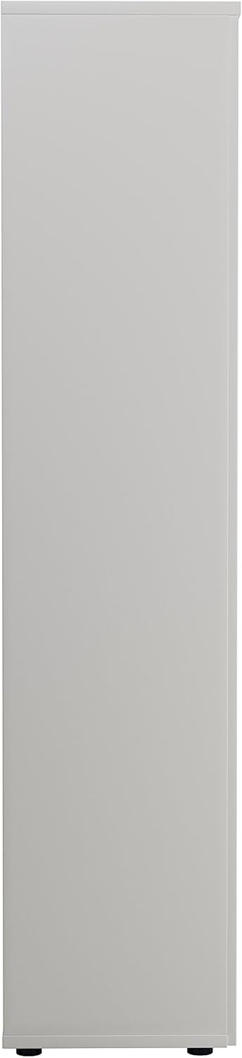 Tall White Lockable Office Cupboard 4 Shelf Storage Cabinet 200cm