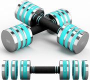 Adjustable Dumbbells Pair 5KG Compact Non-Slip Space-Saving Home Gym