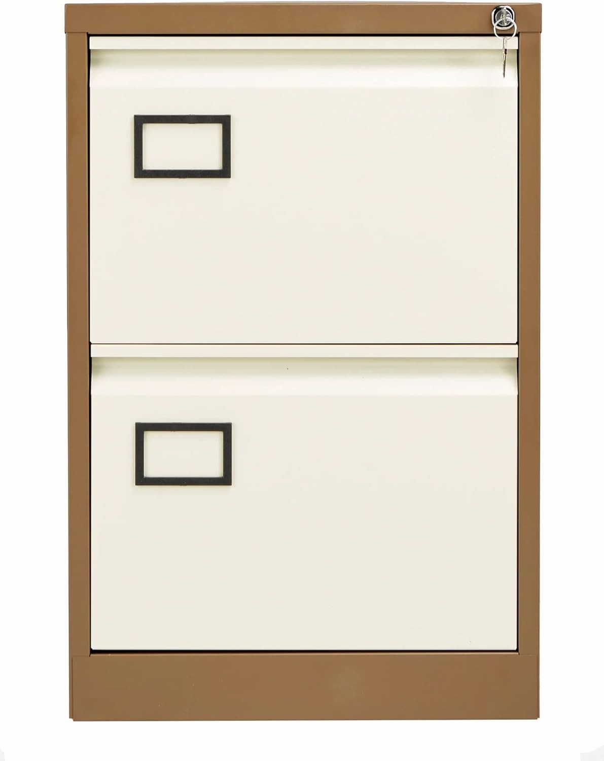 White 2 Drawer Steel Filing Cabinet Lockable Under Desk A4 Foolscap