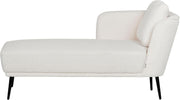 Retro Boucle Chaise Lounge Sofa Right Armrest Off-White Metal Legs