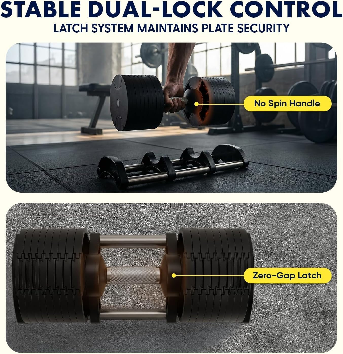 70lb Adjustable Dumbbell Fast Twist Dial Compact Home Gym Weight