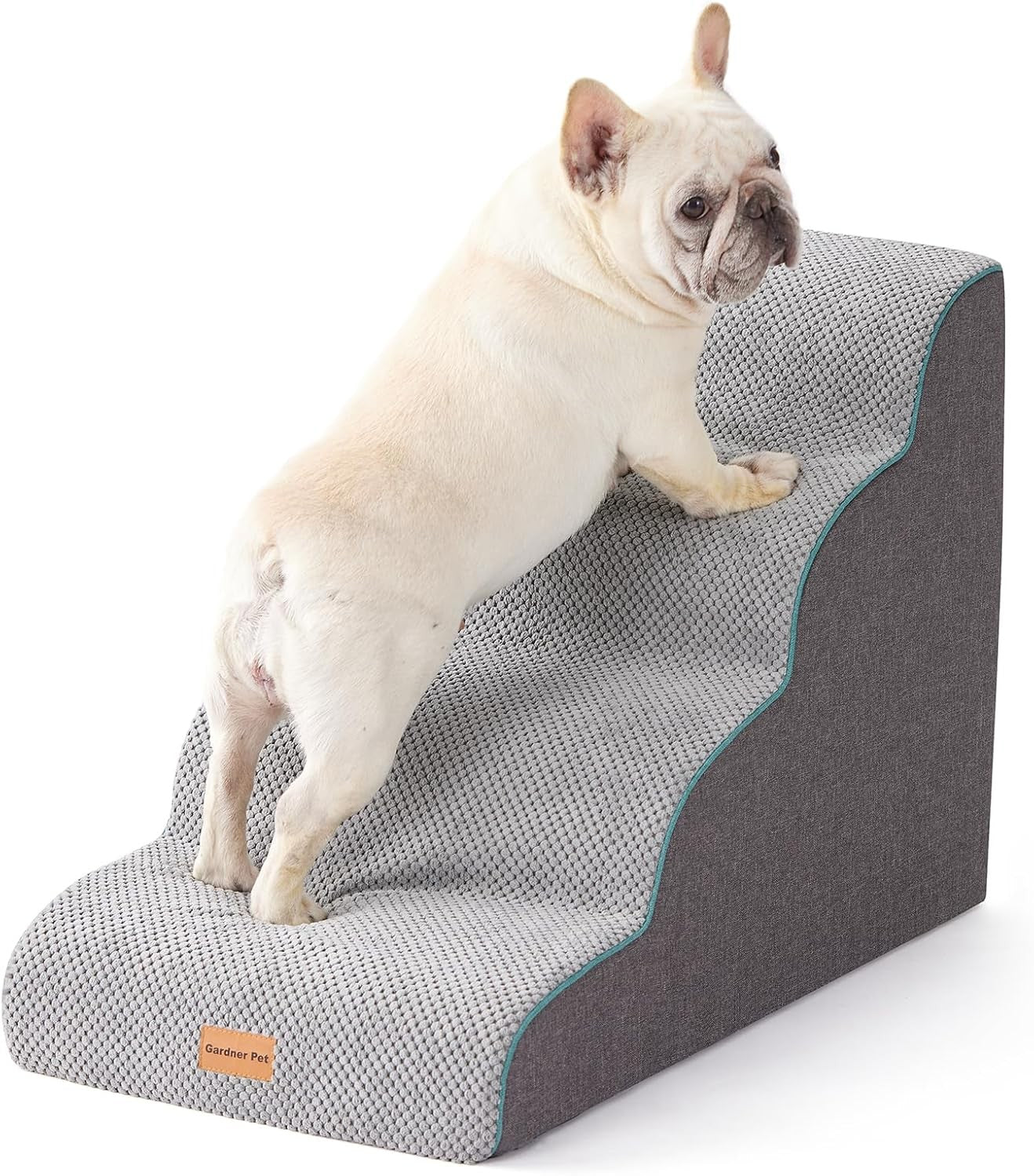 4 Step Dog Stairs Pet Ramp for Bed Sofa Non Slip Washable Grey