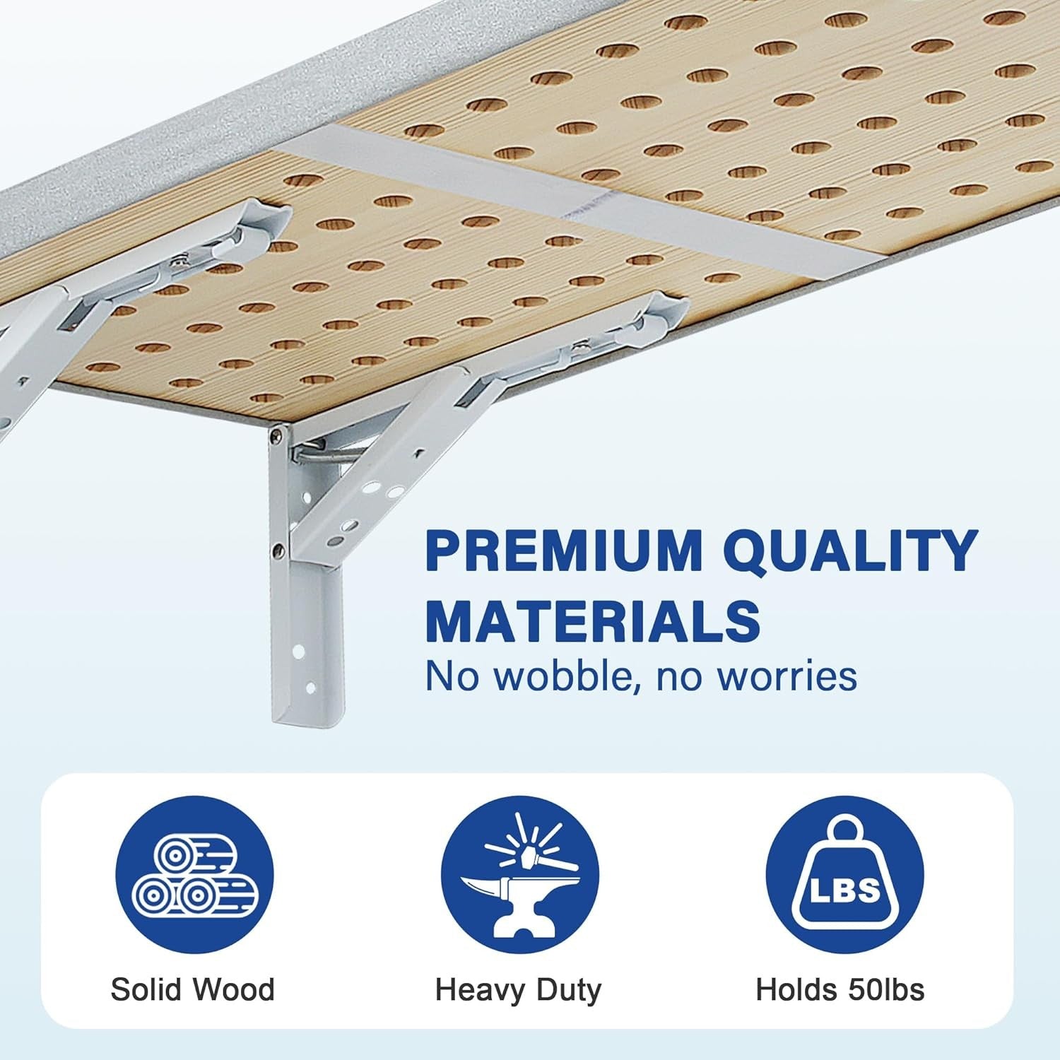 Wall Mounted Folding Ironing Board Fold Out Compact Grey Space Saving