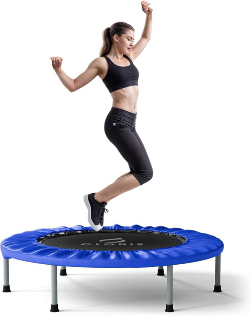 36'' Foldable Fitness Trampoline Rebounder Adjustable Handle Indoor Gym