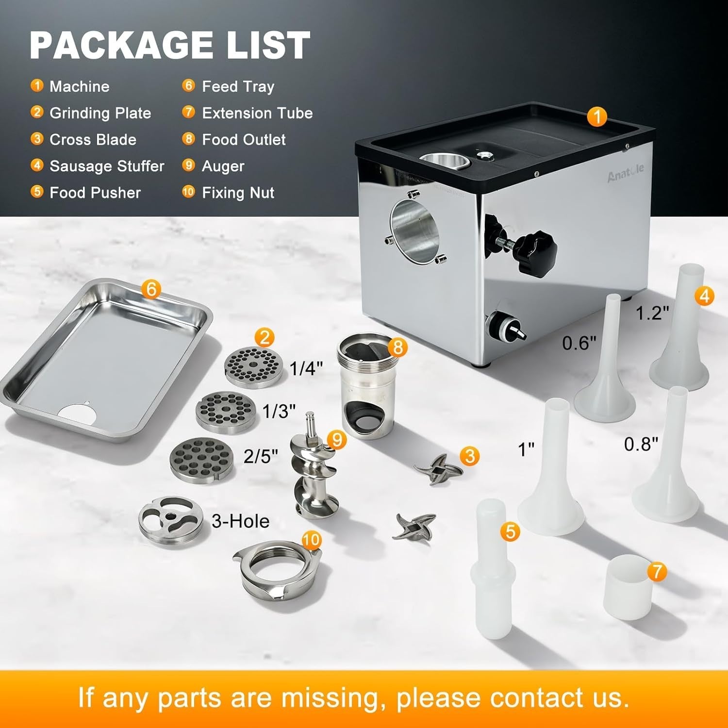 1100W Commercial Meat Grinder Stainless Steel Sausage Maker