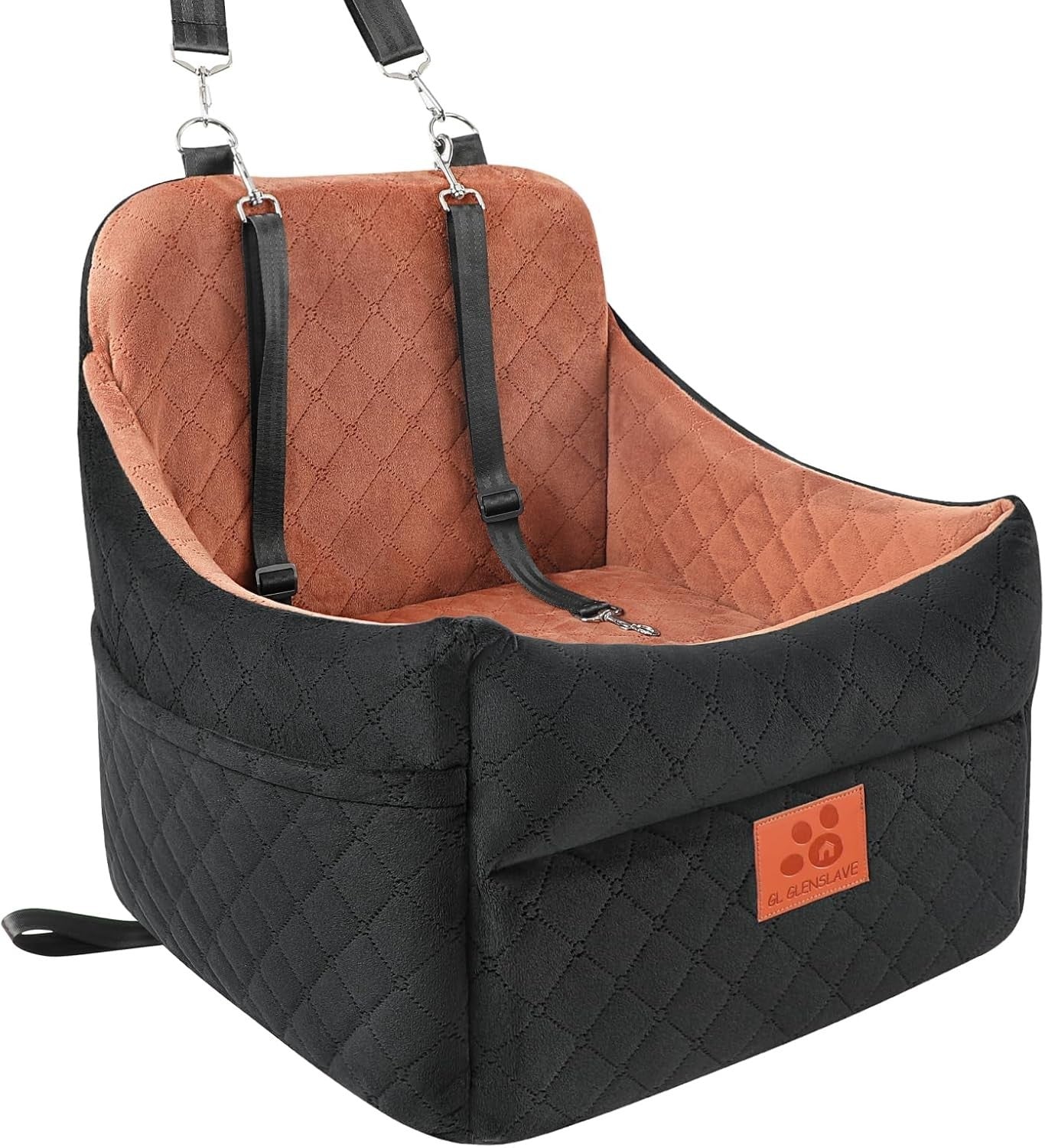 Memory Foam Dog Car Booster Seat Washable Travel Bed Up to 35lbs