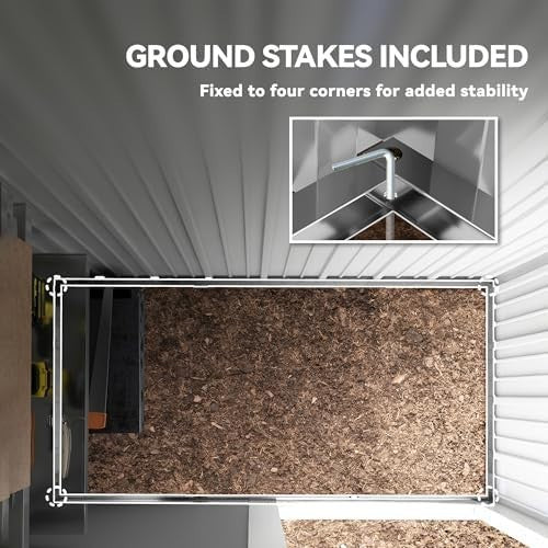 5x3FT Small Metal Garden Shed Lean-To Outdoor Storage House Lockable