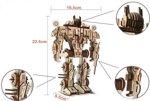 3D Wooden Robot Puzzle Kit - 159PCS DIY Model Toy for Adults & Kids