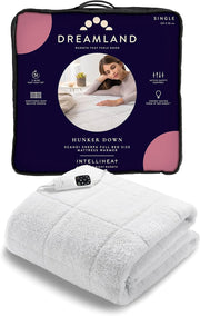 Electric Heated Underblanket Single Scandi Sherpa Fast Heat Timer Washable