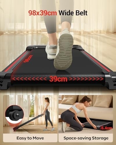 Under Desk Walking Treadmill 9% Incline Portable Electric Home Gym
