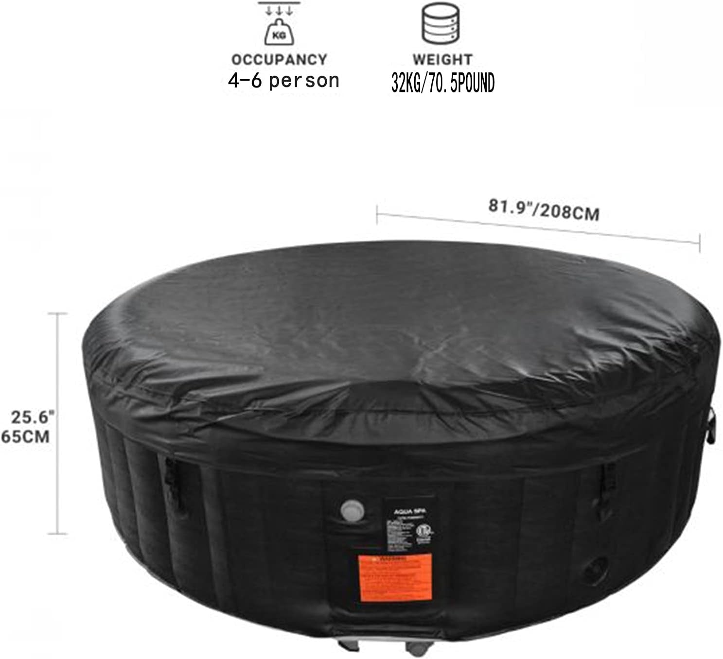 4 Person Inflatable Hot Tub Spa 130 Bubble Jets Portable Indoor Outdoor