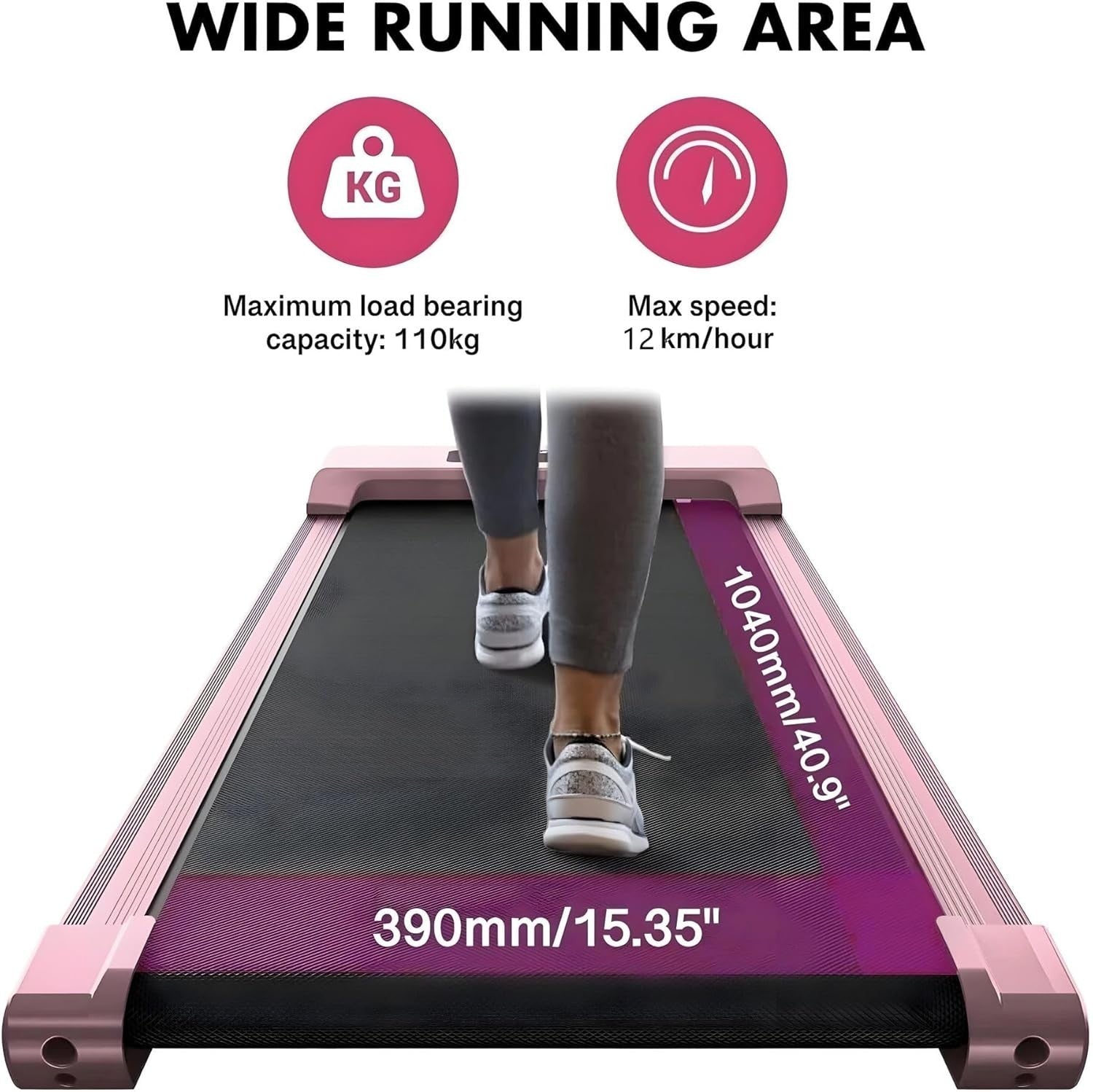 Mini Under Desk Treadmill Foldable Home Walking Pad Quiet Portable 120kg