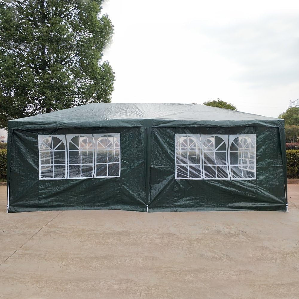 3x6M Green Waterproof Garden Marquee Party Tent Outdoor PE Gazebo Canopy