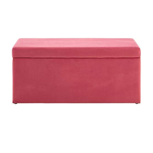 Soft Pink Kids Storage Ottoman with Velvet Seat & Smooth Lift – Stylish & Durabl