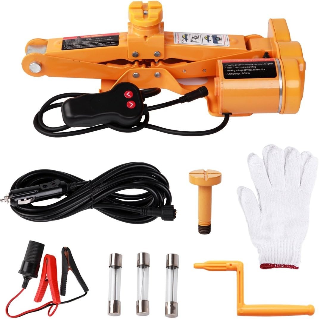 3 Ton Electric Car Jack 12V Scissor Lift Automatic Floor Jack 5"–42cm Panana