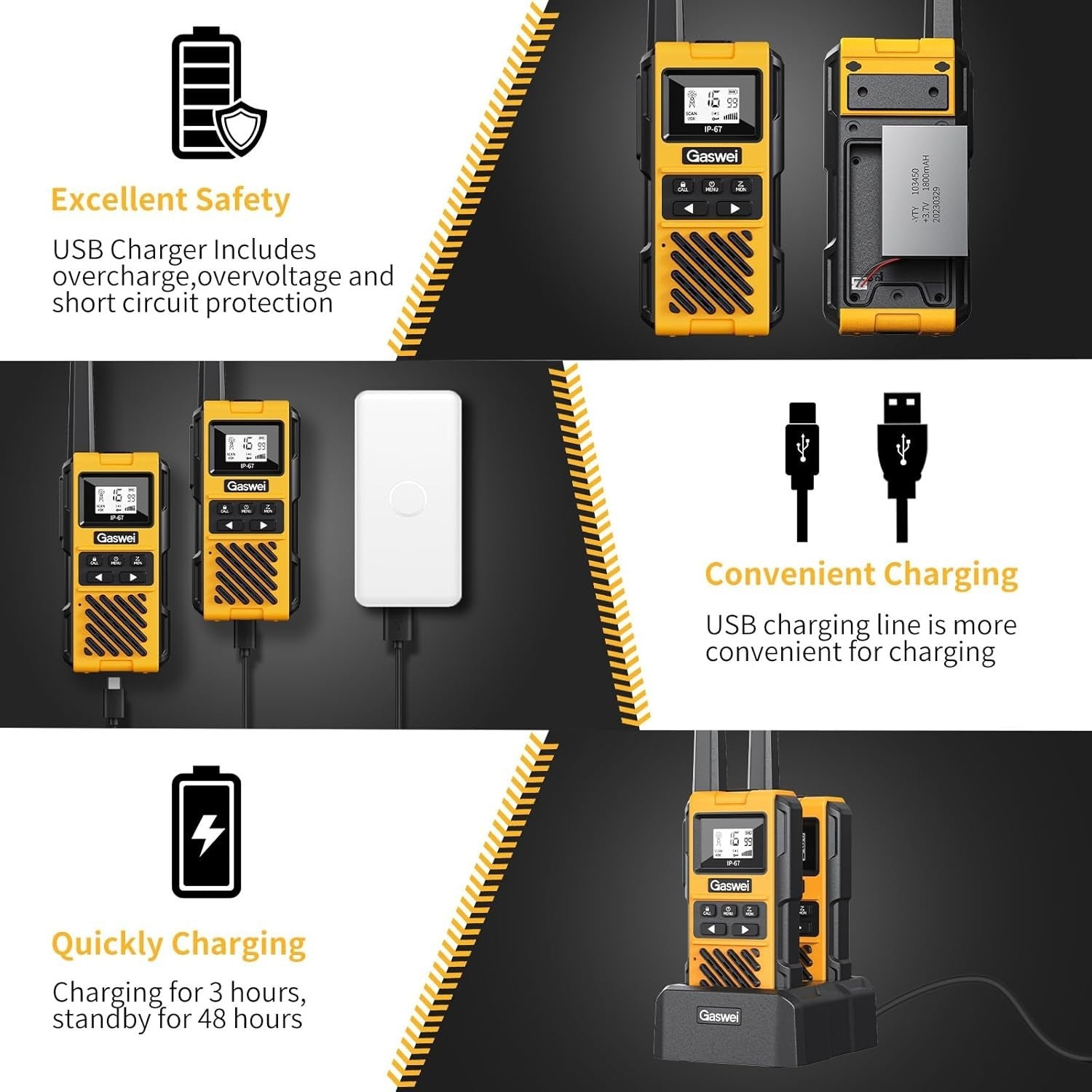 G1Pro Professional Walkie Talkies Rechargeable PMR446 VOX IP67 2 Way