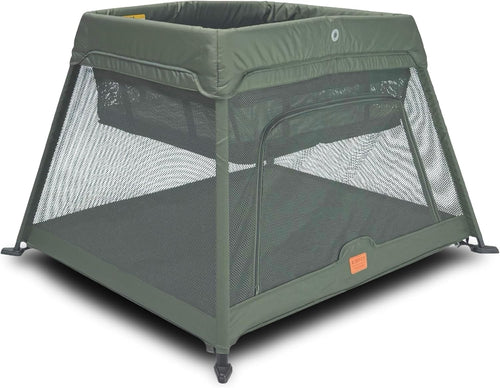 Travel Cot Playpen Lightweight Foldable Baby Bed with Mattress & Storage Green