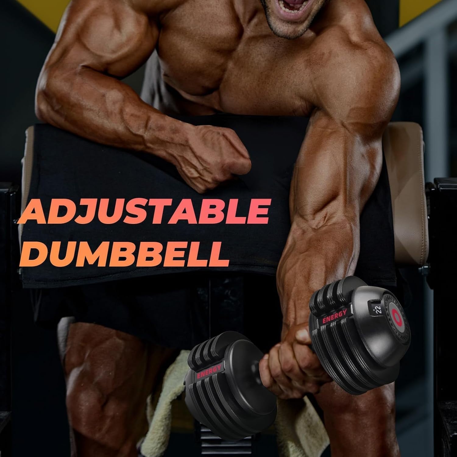 22LB / 52LB Adjustable Dumbbell Fast Dial 5-in-1 Space Saving Home Gym