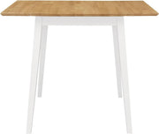 Small Drop Leaf Folding Table White & Oak Space-Saving Kitchen Dining