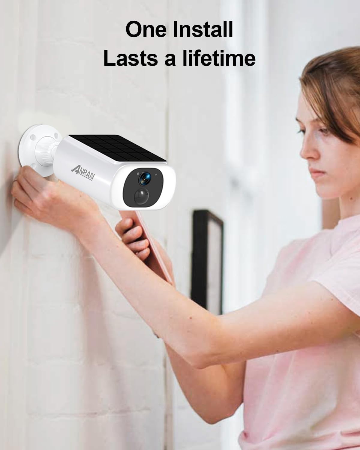 2 Pack 2K Solar Security Cameras Wireless Outdoor WiFi Night Vision
