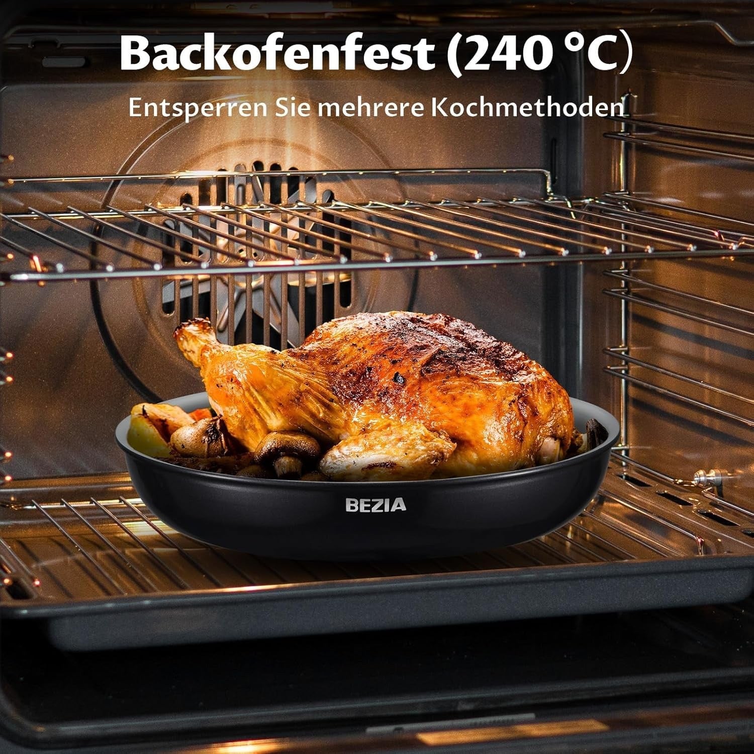 10pcs Gray Black Ceramic Non Stick Induction Pan Set  with Detachable Handles