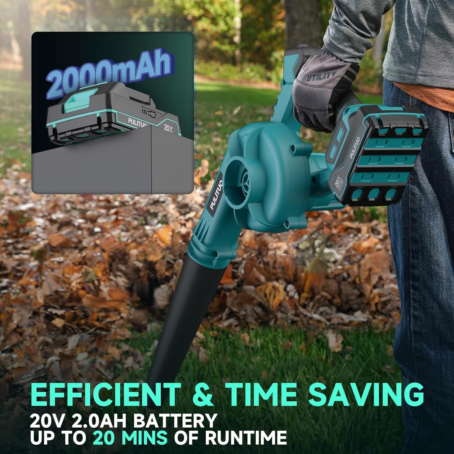 Cordless Leaf Blower Brushless 242km/h 6 Speed Lightweight Garden Cleaner