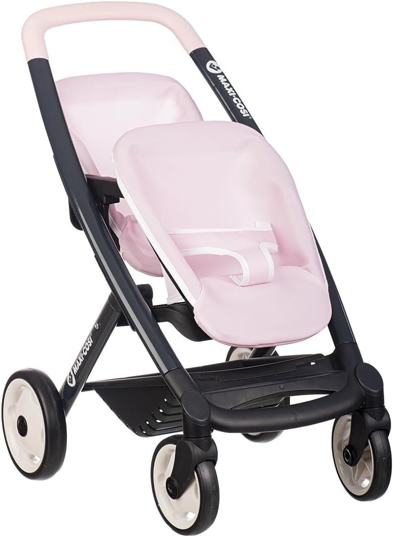 Twin Doll Pushchair Stroller Adjustable Seats Silent Wheels Easy Grip