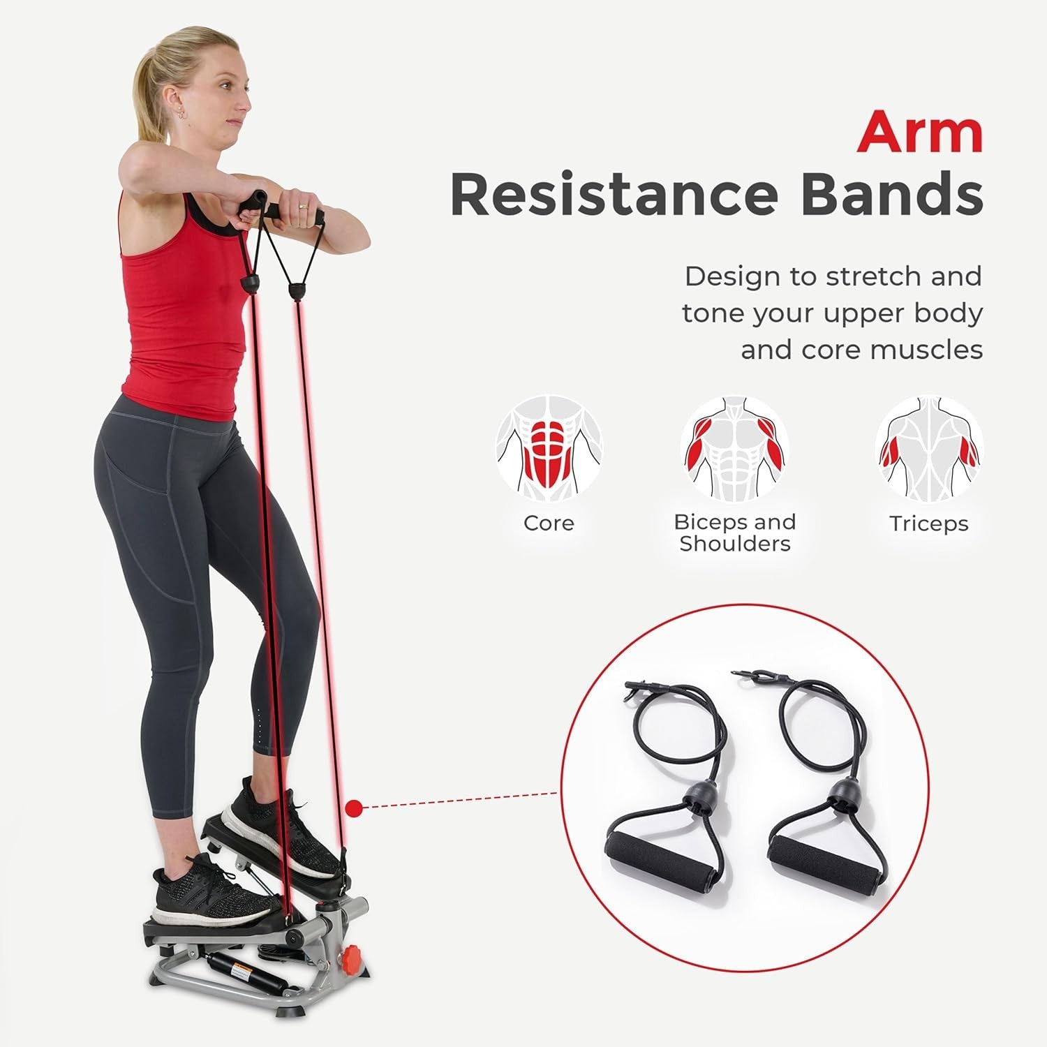 Mini Stepper Exercise Machine Cardio Twisting Stepper Resistance Bands