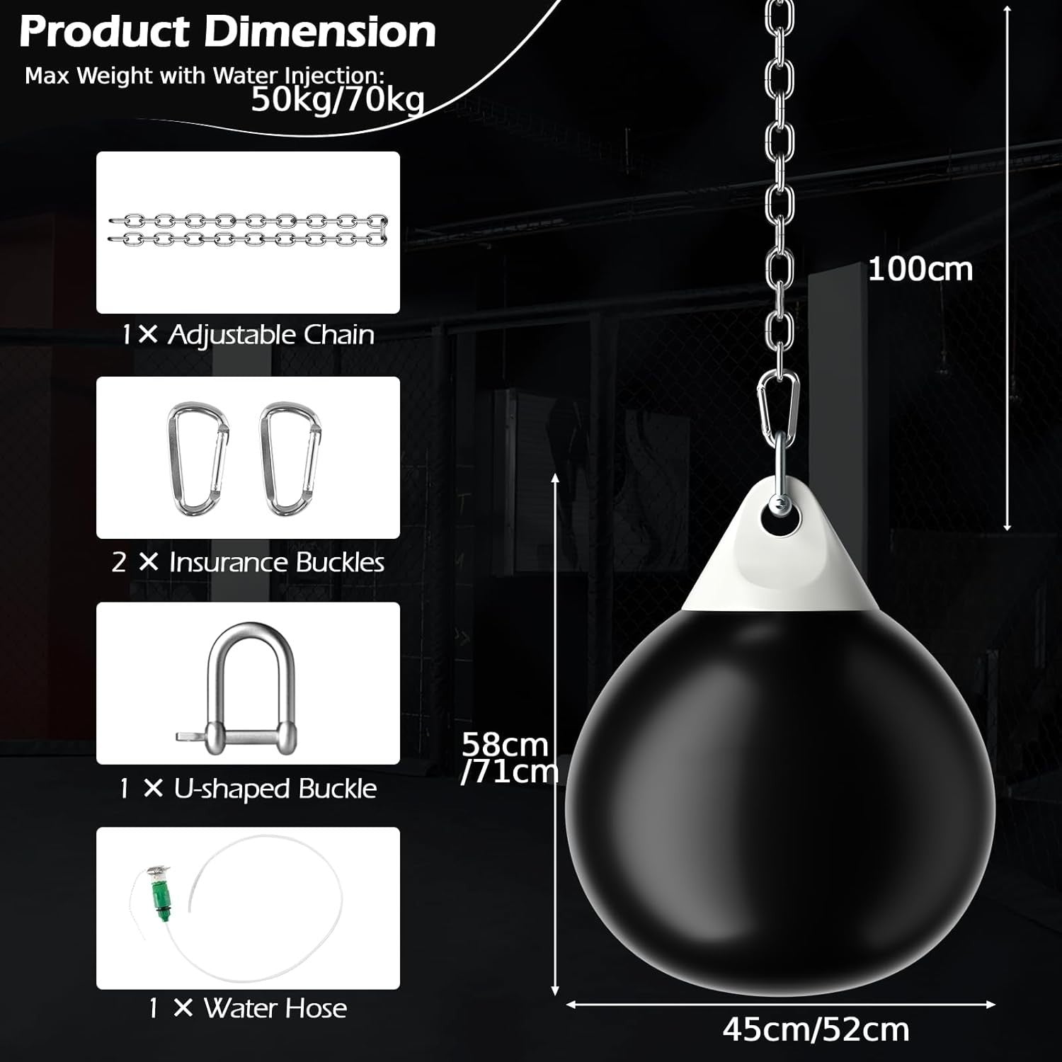 Water Filled Punching Bag Aqua Boxing MMA Training Quiet Impact