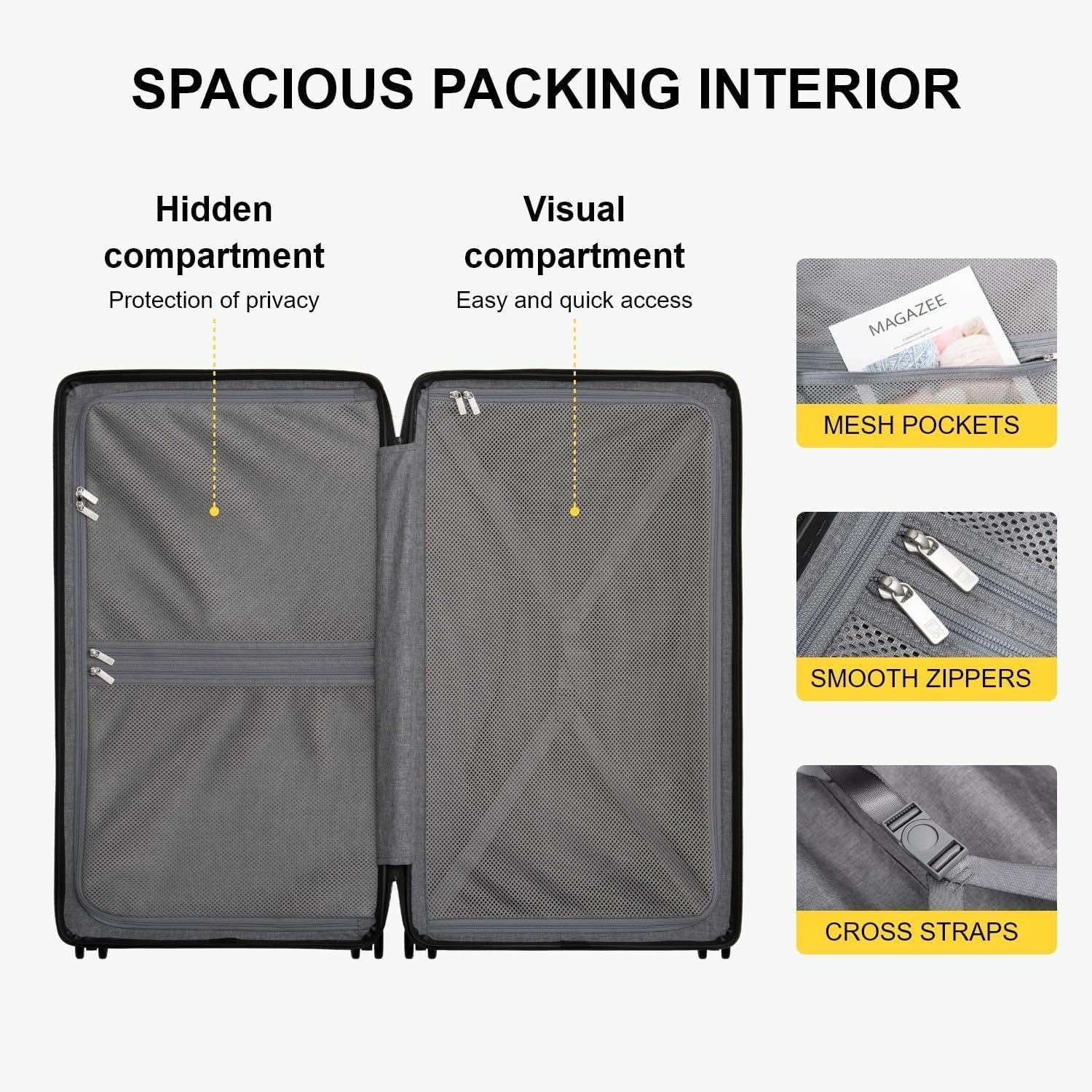 28 Inch Large Hard Shell Suitcase Lightweight PC Spinner Wheels TSA Lock