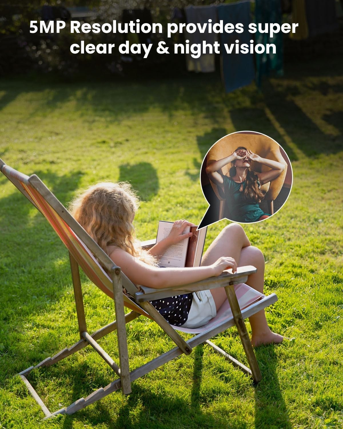 5MP PTZ Security Camera Outdoor WiFi 360° Color Night Vision Alexa