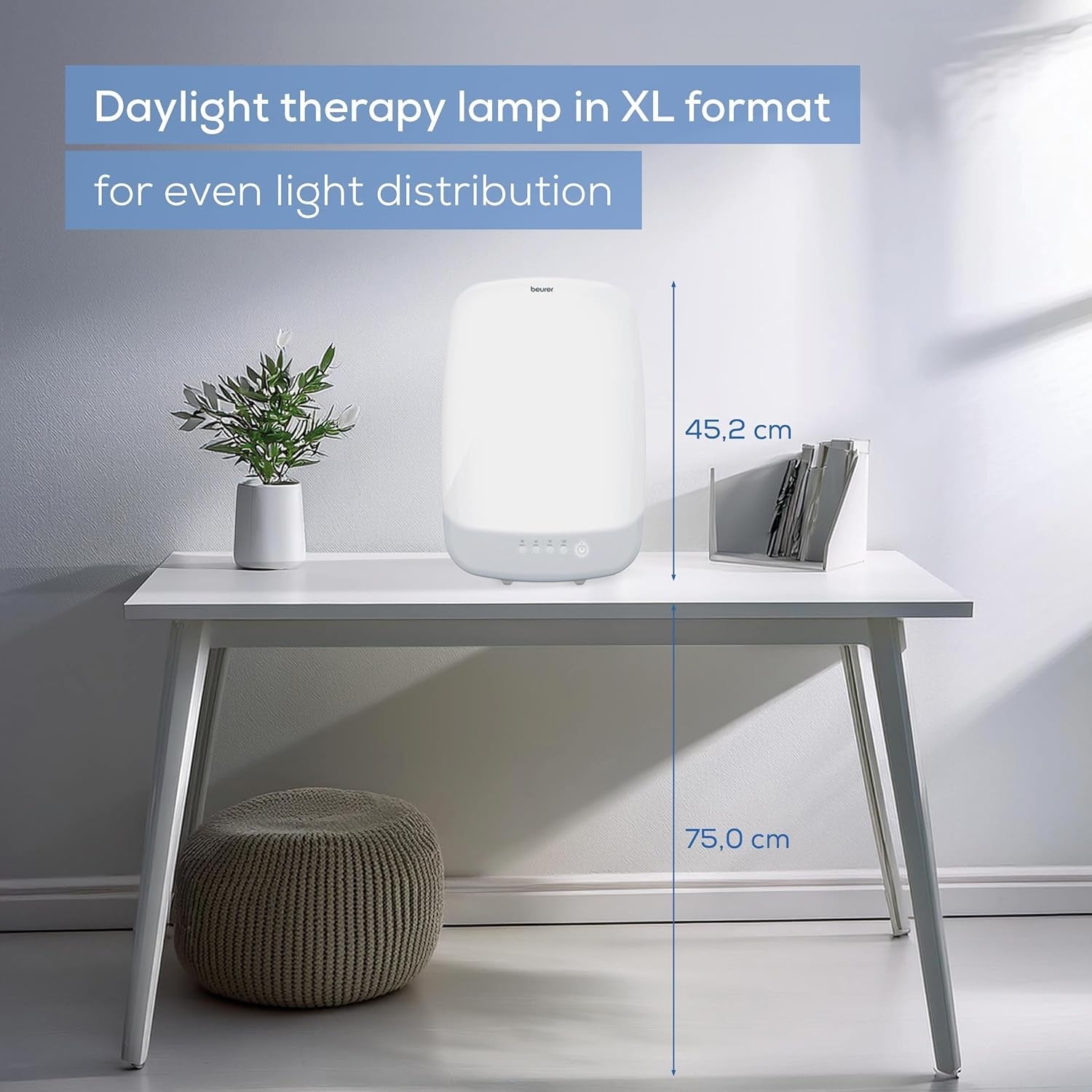 White SAD Light Therapy Lamp 13000 Lux Daylight Simulation Medical Timer