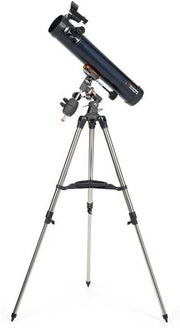 76mm Newtonian Reflector Telescope with EQ Mount, Eyepieces & Tripod, Blue
