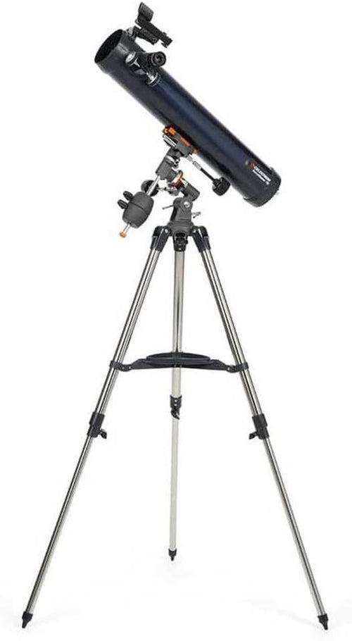 76mm Newtonian Reflector Telescope with EQ Mount, Eyepieces & Tripod, Blue