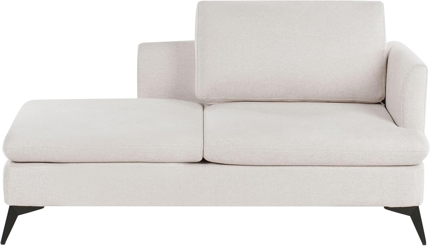 Modern Right Hand Chaise Lounge Beige Water-Repellent Fabric Sofa Seat