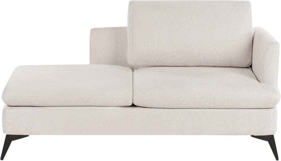 Modern Right Hand Chaise Lounge Beige Water-Repellent Fabric Sofa Seat