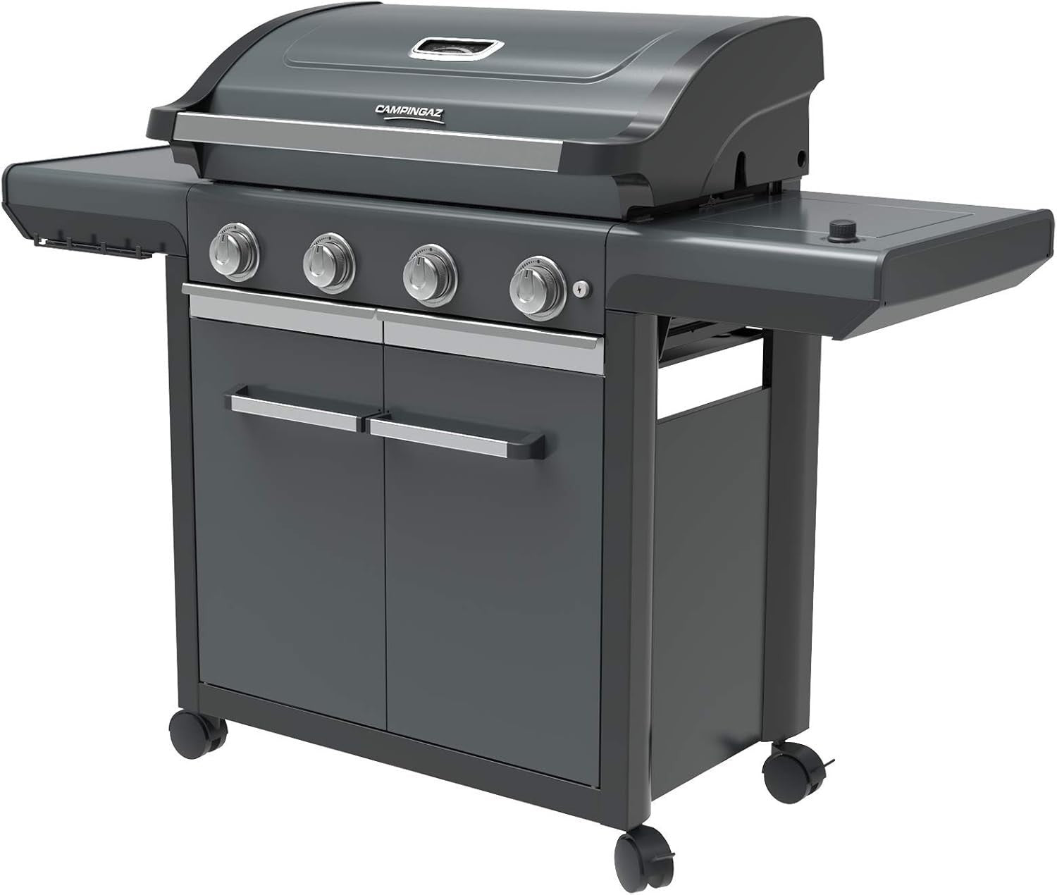 4 Burner Gas BBQ Grill with Side Burner Outdoor Kitchen Large Cooking Area