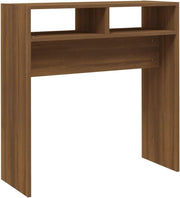 Compact Modern Console Table with Storage, Brown Oak, 105x30x80cm