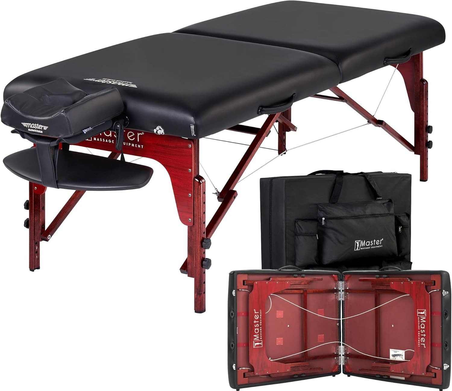 71cm Portable Massage Table | Pro Montclair Spa Bed w/ Memory Foam Black