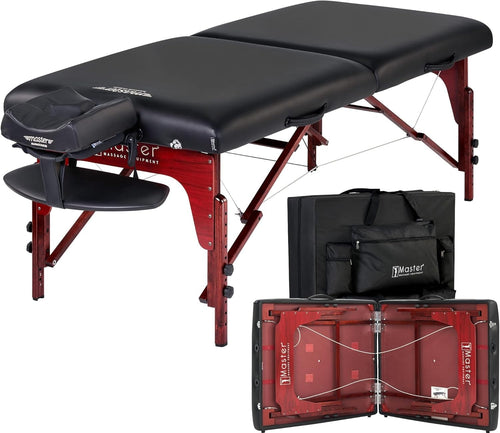 71cm Portable Massage Table | Pro Montclair Spa Bed w/ Memory Foam Black
