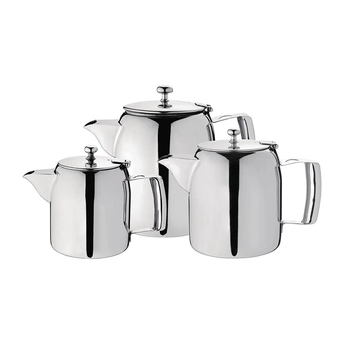 Stainless Steel Teapot 20oz Tea Pot Mirror Finish Hinged Lid Silver