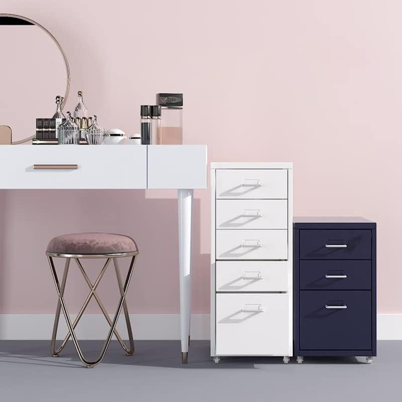 Black Desktop Filing Cabinet 3 Drawer 48cm Rolling Metal Storage